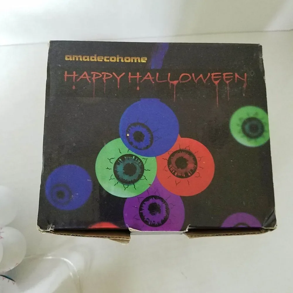 Halloween Multicolor Eyeballs‎ 30 LED String Lights 16.4' Remote 8 Light Modes
